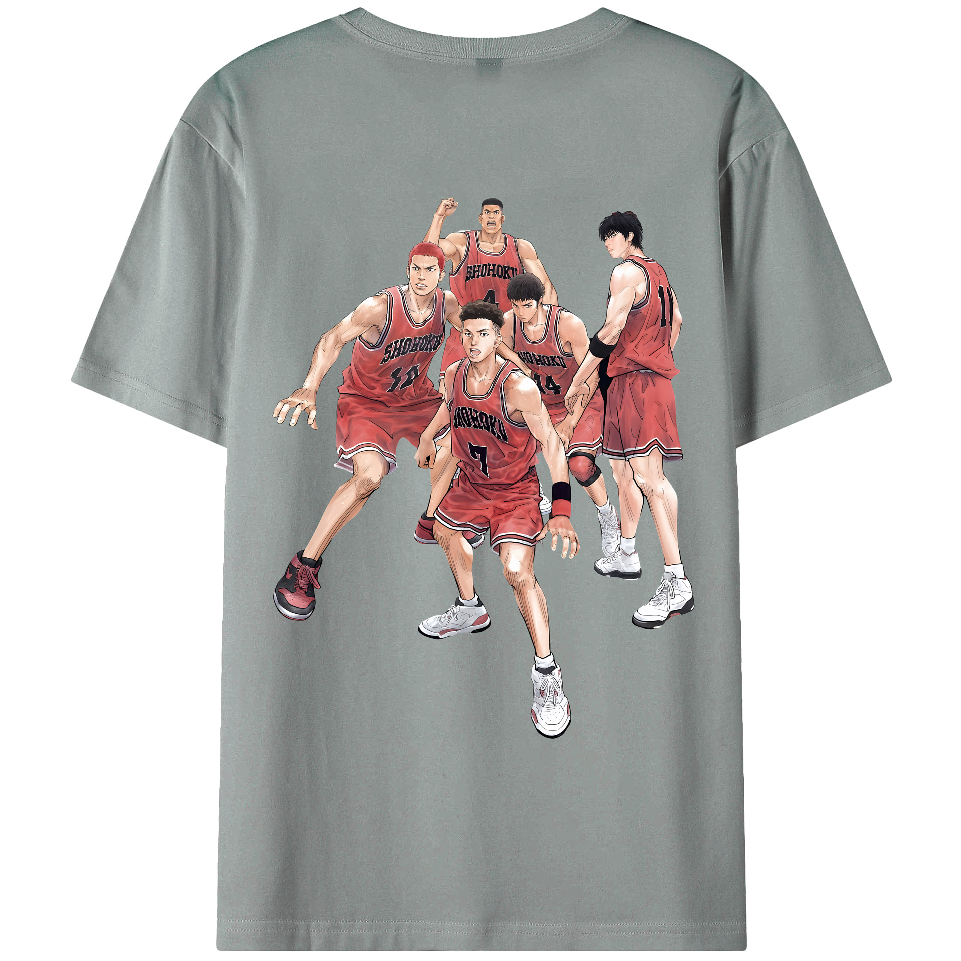 （画像用） SLAM DUNK／スラムダンク 綿100％ メンズ半袖Tシャツ（バックプリント） 通気性